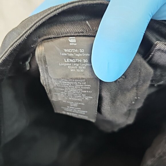 G-Star Raw Jeans Mens Size 30 Waxed Black Rackam 3D Skinny Double Knee Lyocell - Picture 8 of 16